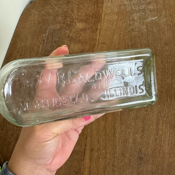 Antique‎ DR. W. B. CALDWELL'S SYRUP pepsin syrup company glass bottle - Picture 8 of 8